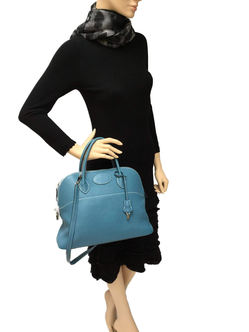 Bolide 35 Blue Jean Clemence Bag Palladium Hardware-designer resale