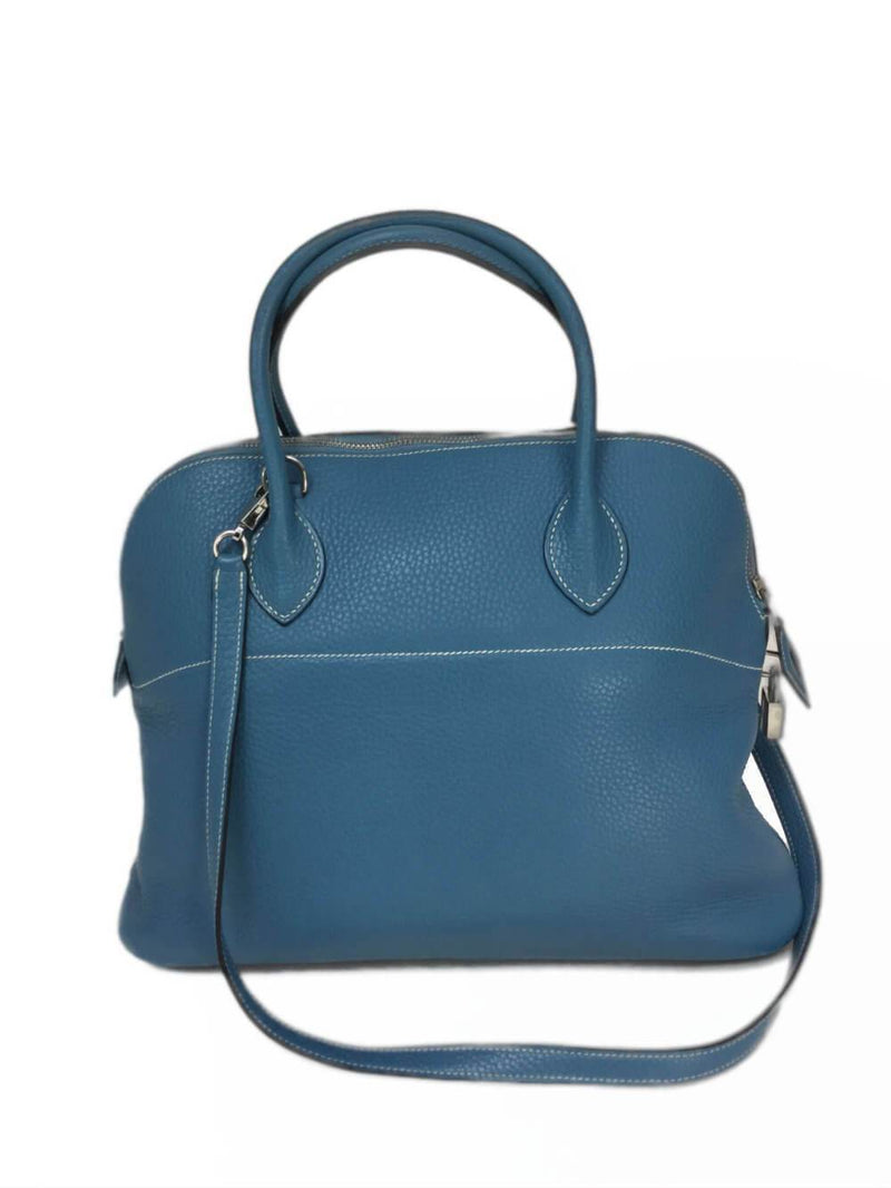 Bolide 35 Blue Jean Clemence Bag Palladium Hardware-designer resale