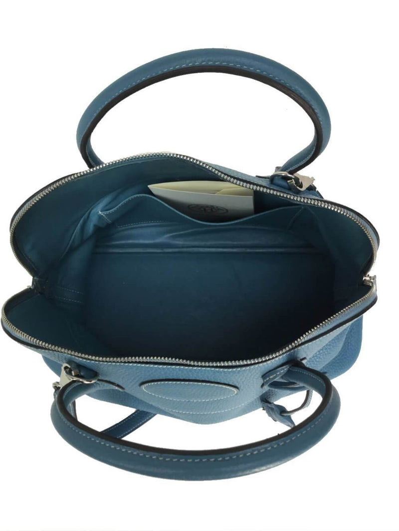 Bolide 35 Blue Jean Clemence Bag Palladium Hardware-designer resale