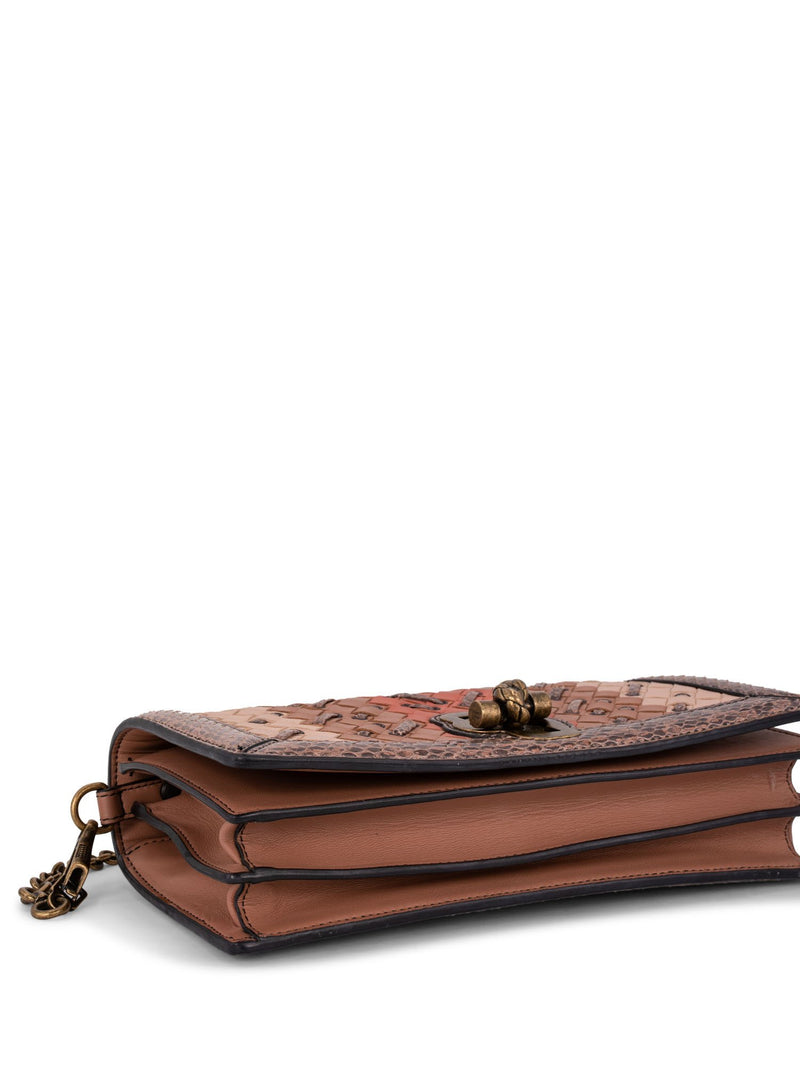 Bottega Veneta Intrecciato Club Stitch Knot Crossbody Bag Tan-designer resale