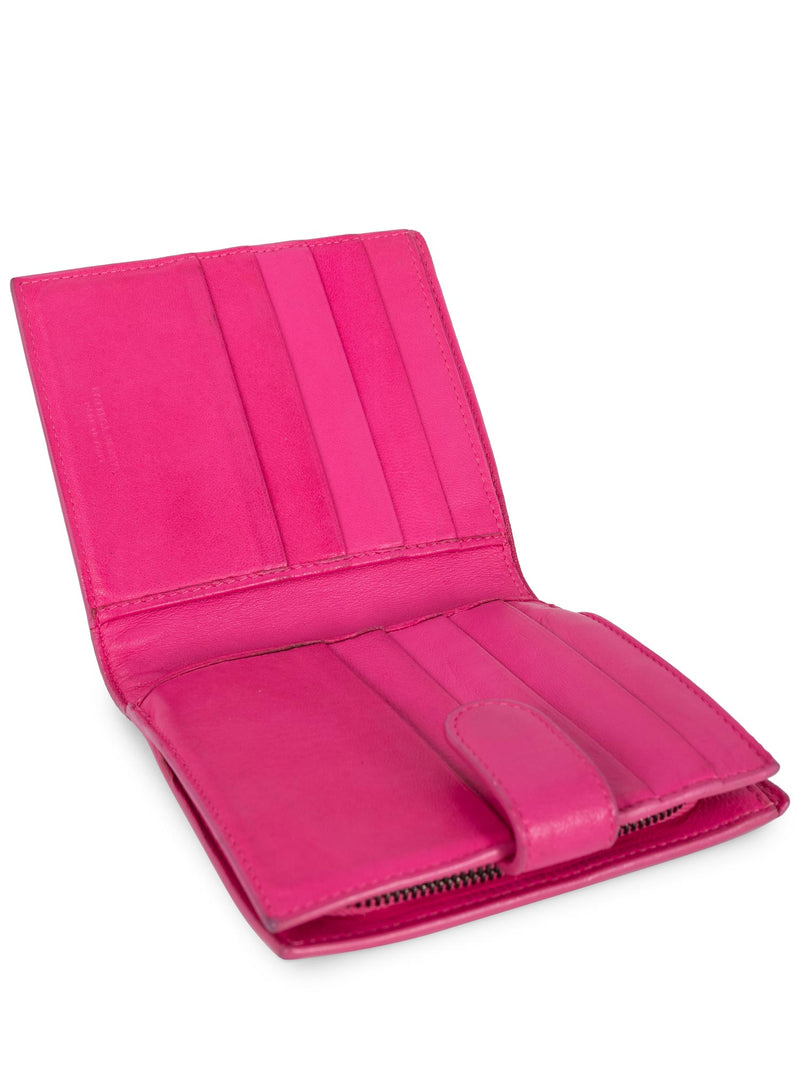 Bottega Veneta Intrecciato Leather Square Wallet Pink-designer resale