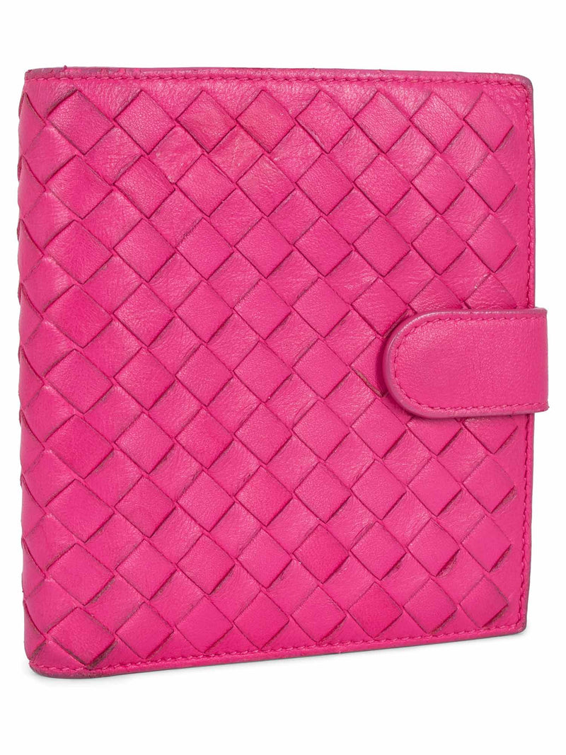 Bottega Veneta Intrecciato Leather Square Wallet Pink-designer resale