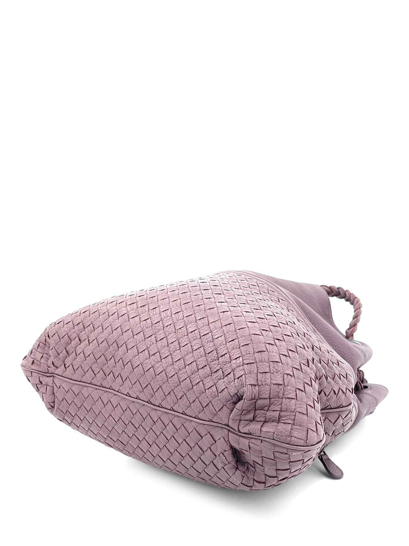 Bottega Veneta Nappa Intrecciato Leather Julie Tote Purple-designer resale