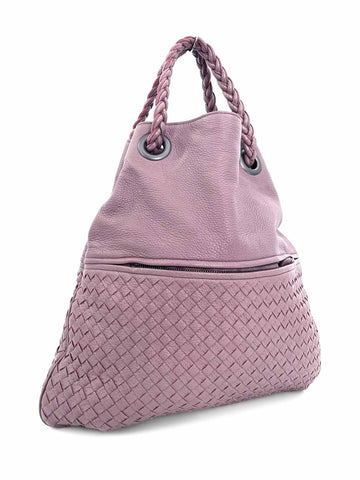 Bottega Veneta Nappa Intrecciato Leather Julie Tote Purple-designer resale