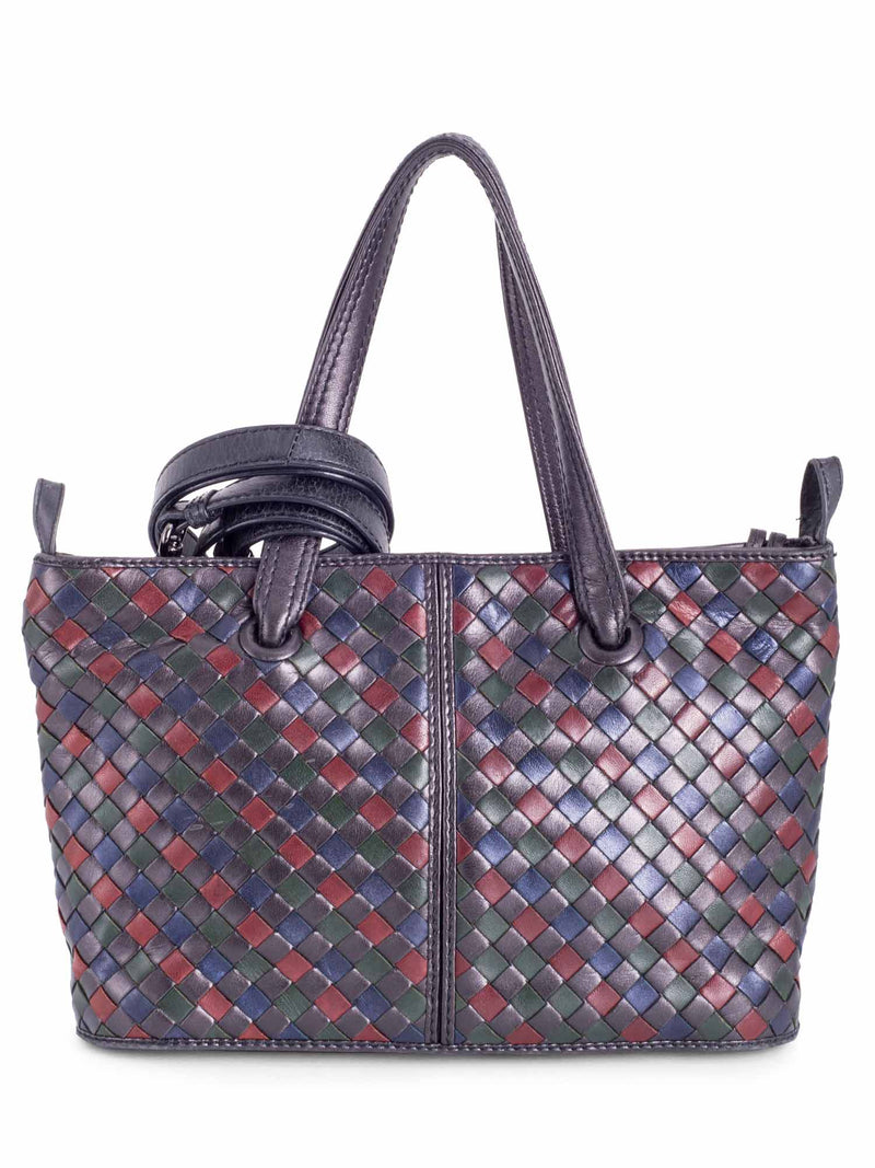 Bottega Veneta Navy Nappa Intrecciato Crossbody Bag