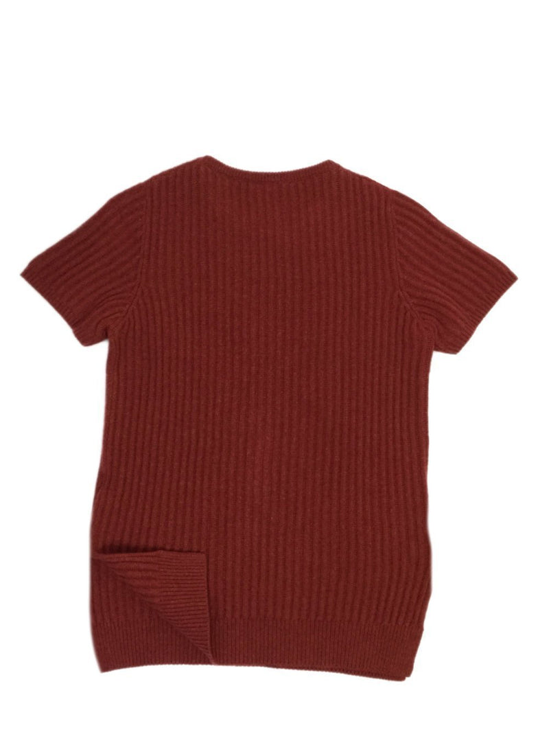 Brunello Cucinelli Cashmere Rib Short Sleeve Sweater-designer resale
