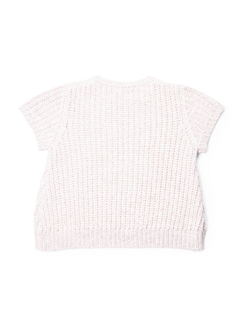 Brunello Cucinelli Cashmere Wool Short Sleeve Top Pink-designer resale