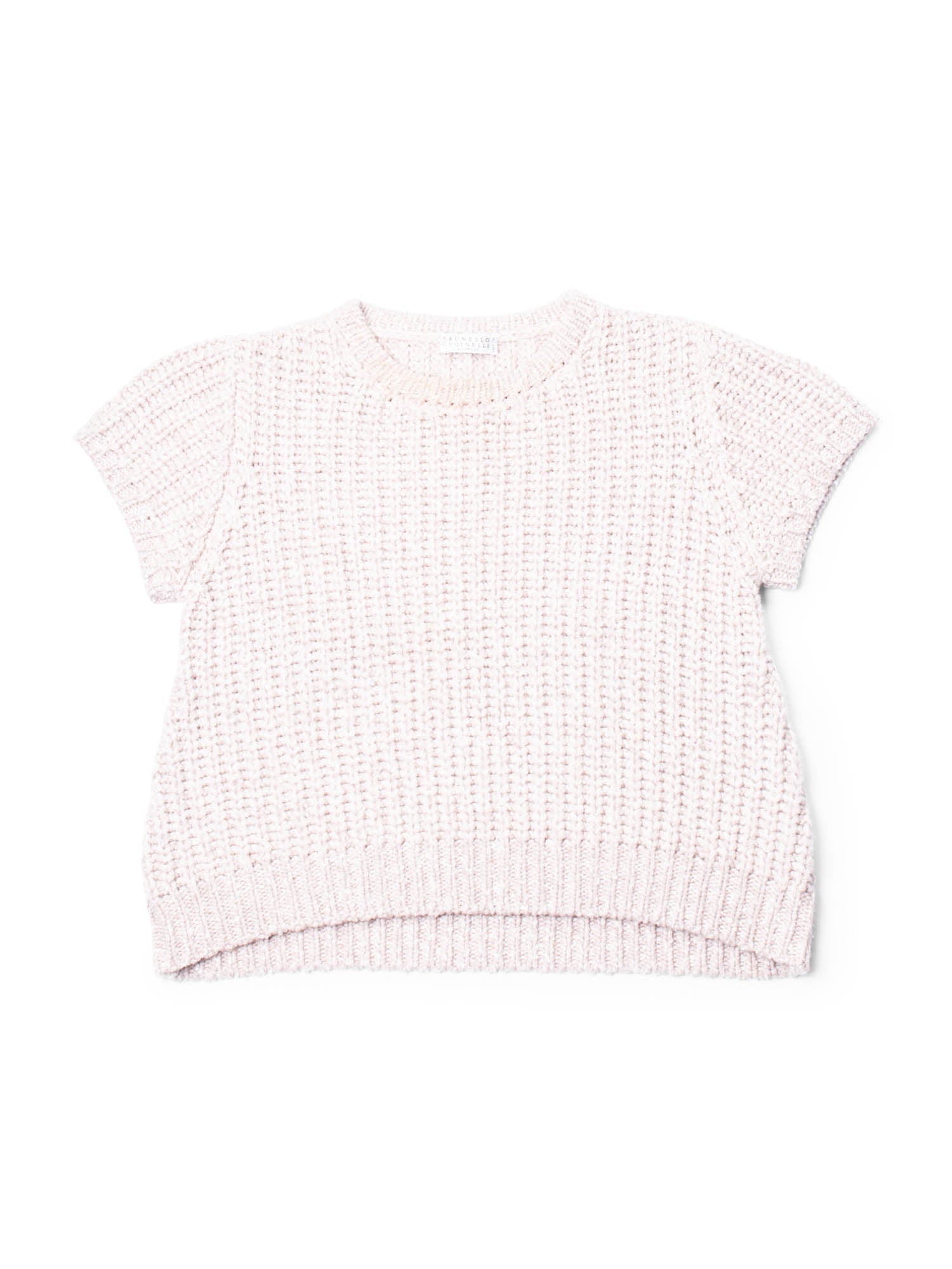 Brunello Cucinelli Cashmere Wool Short Sleeve Top Pink-designer resale