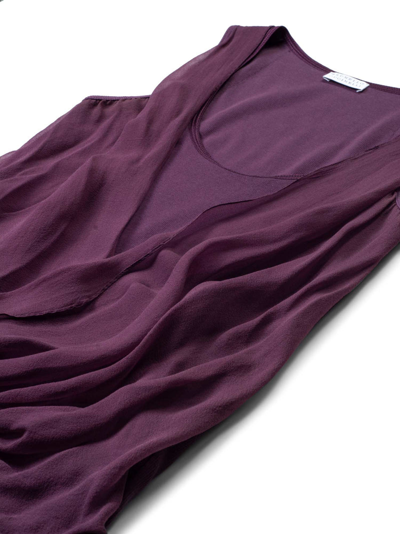 Brunello Cucinelli Cotton Chiffon Top Purple-designer resale