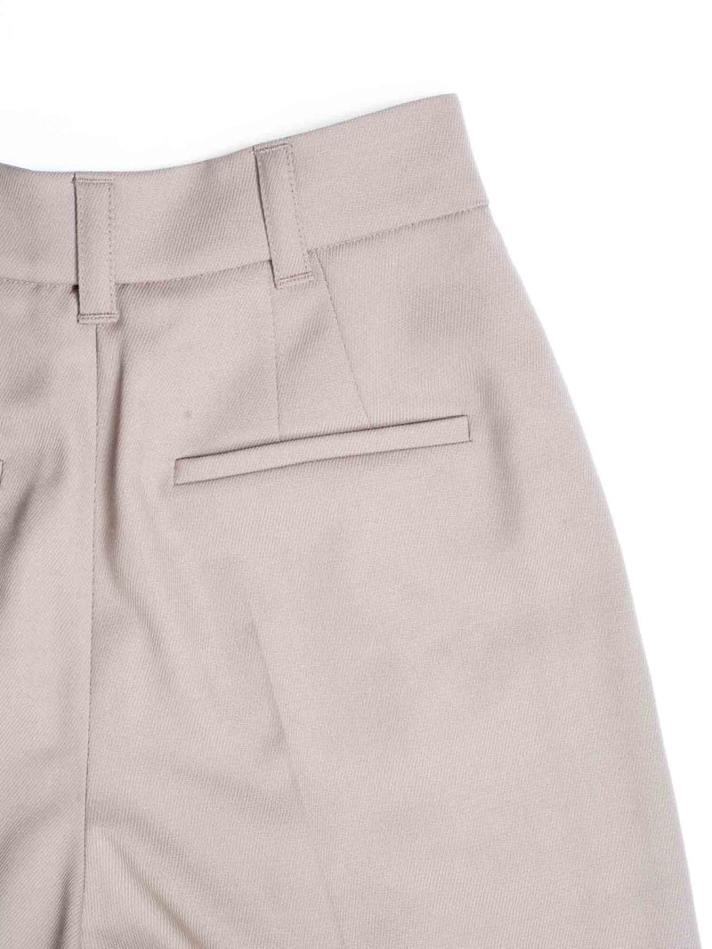 Brunello Cucinelli Fine Wool Pleated Shorts Beige-designer resale