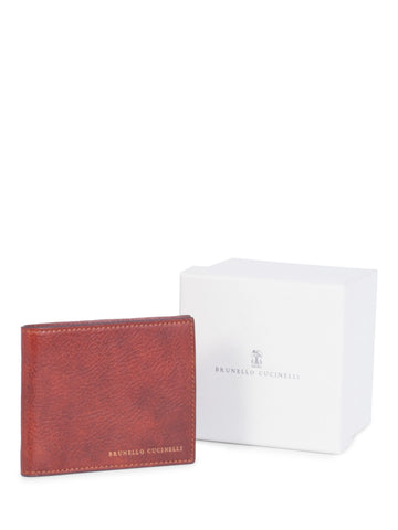 Brunello Cucinelli Leather By-fold Wallet Brown-designer resale