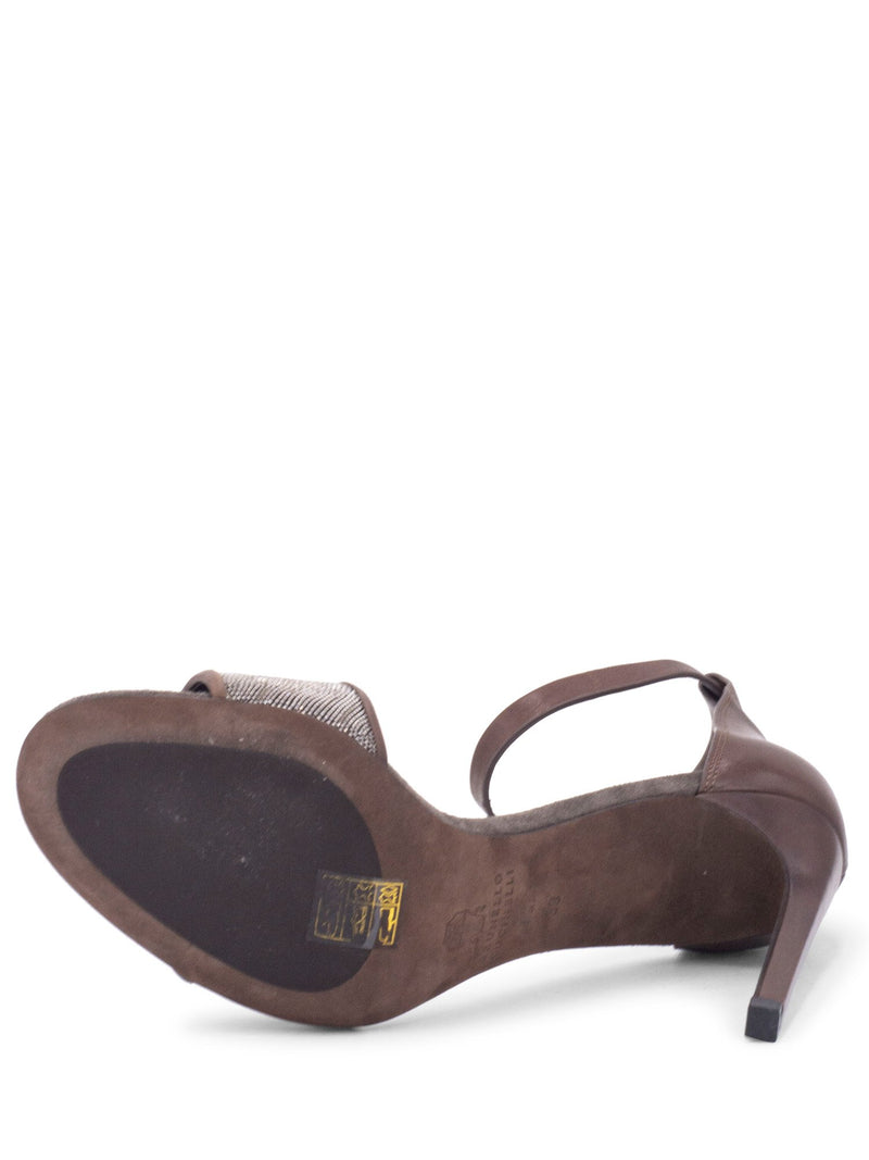 サンダル・ミュール BRUNELLO CUCINELLI Leather sandals with monili detail on Monili leather sandals in black - Brunello Cucinelli | Mytheresa