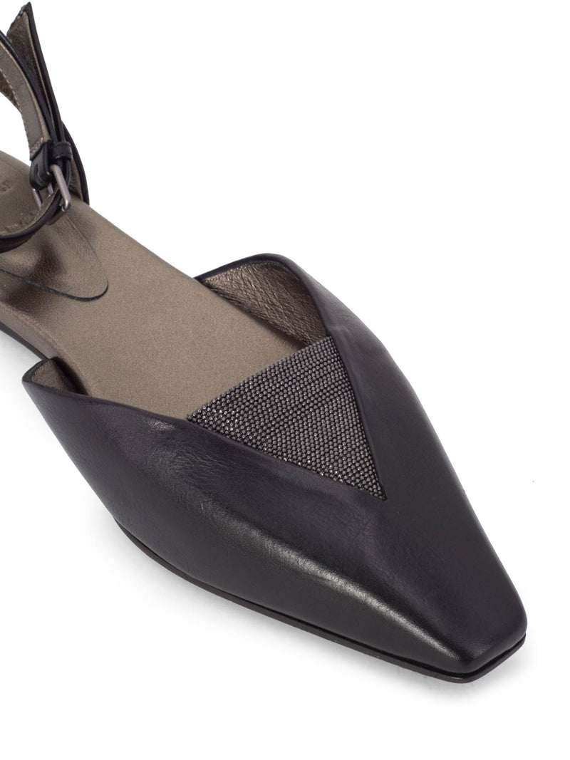 Brunello Cucinelli pointed-toe ballerina shoes - Brown