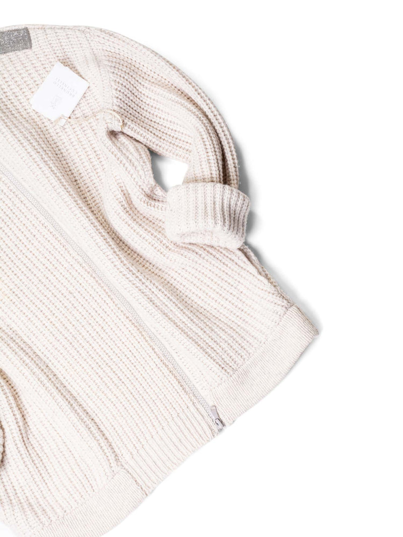 Brunello Cucinelli Oversized Cashmere Monili Jacket Taupe-designer resale