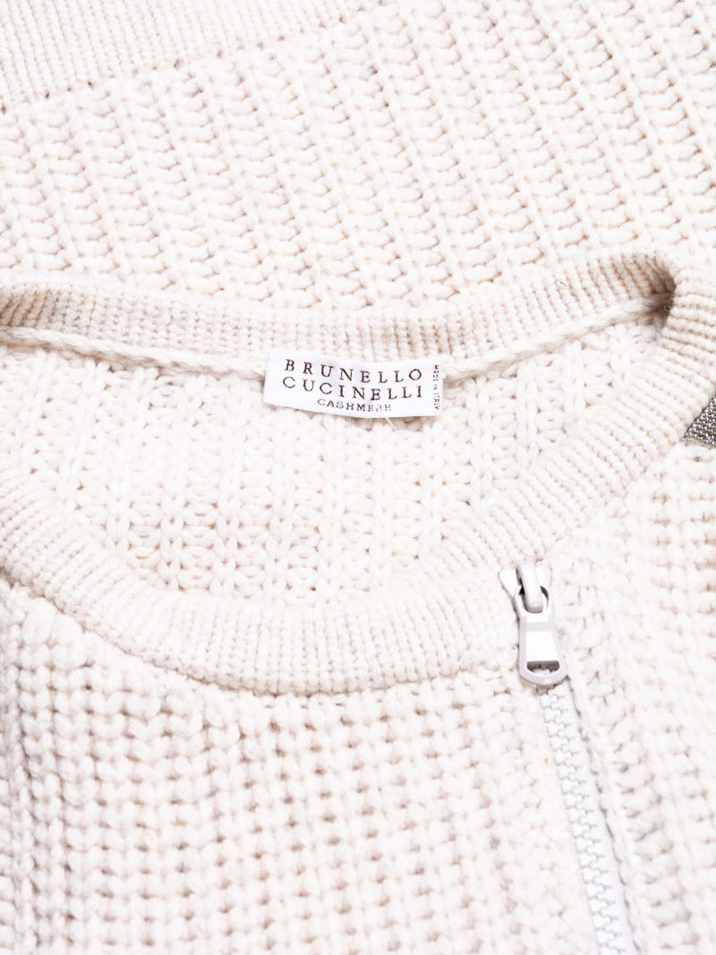 Brunello Cucinelli Oversized Cashmere Monili Jacket Taupe-designer resale