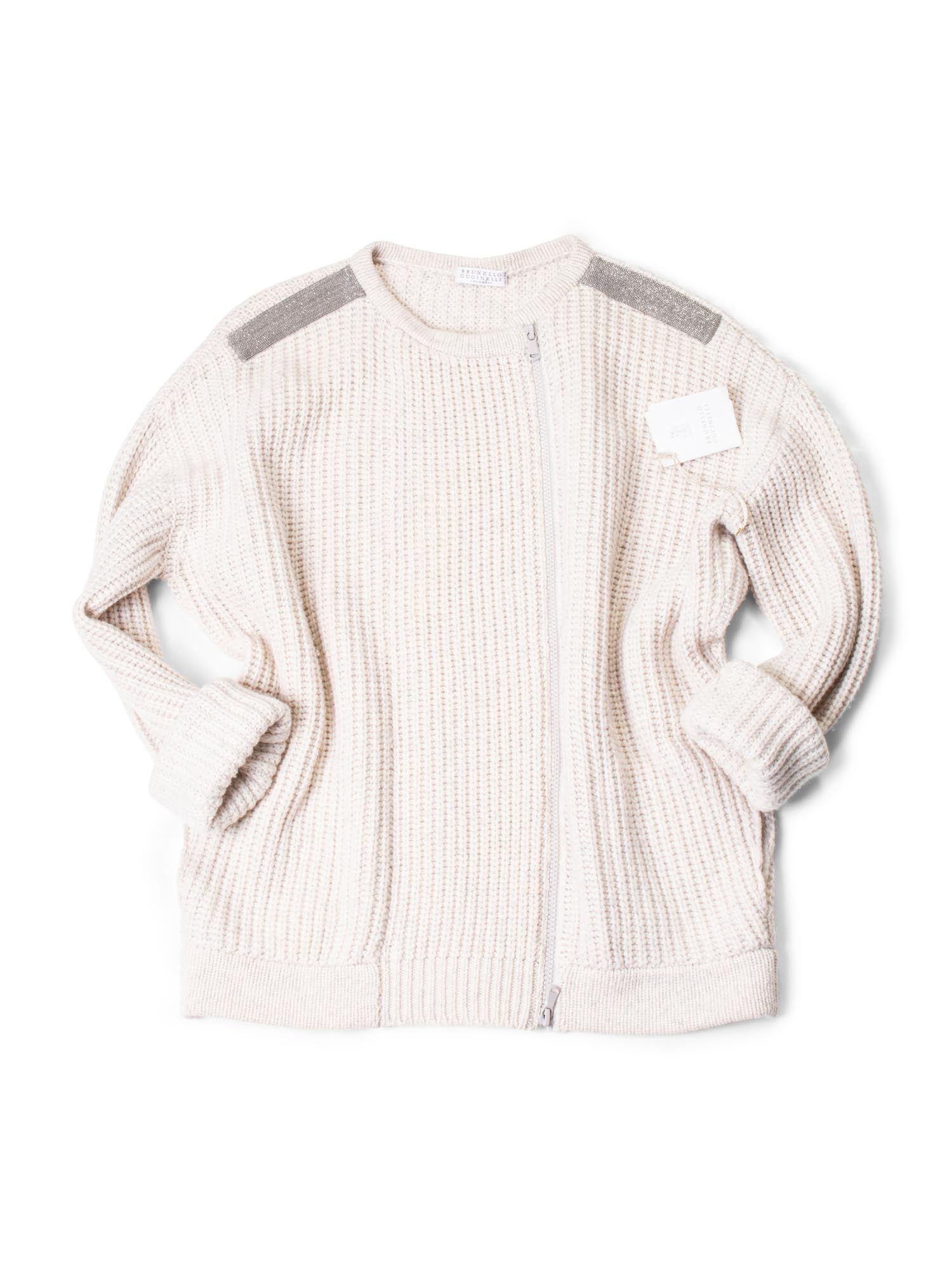 Brunello Cucinelli Oversized Cashmere Monili Jacket Taupe-designer resale