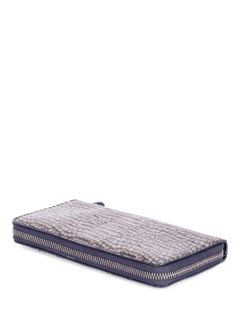 Brunello Cucinelli Shiny Snakeskin Monili Wallet Metallic Taupe-designer resale