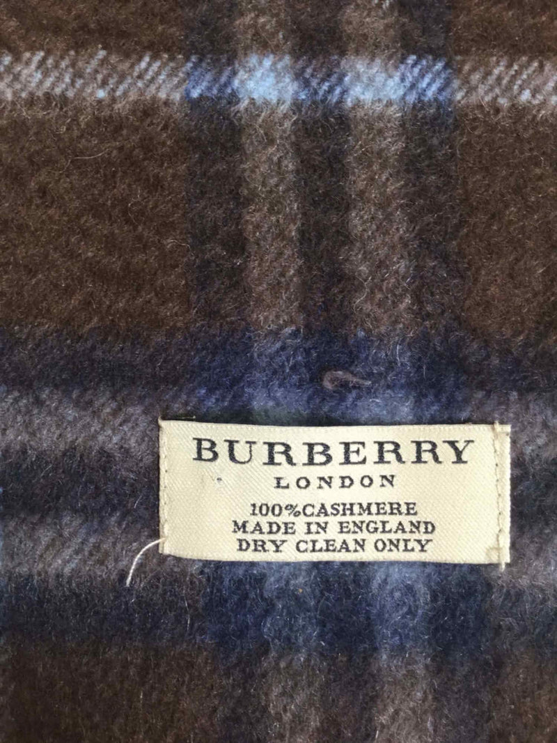 Burberry Cashmere Check Scarf Brown-designer resale