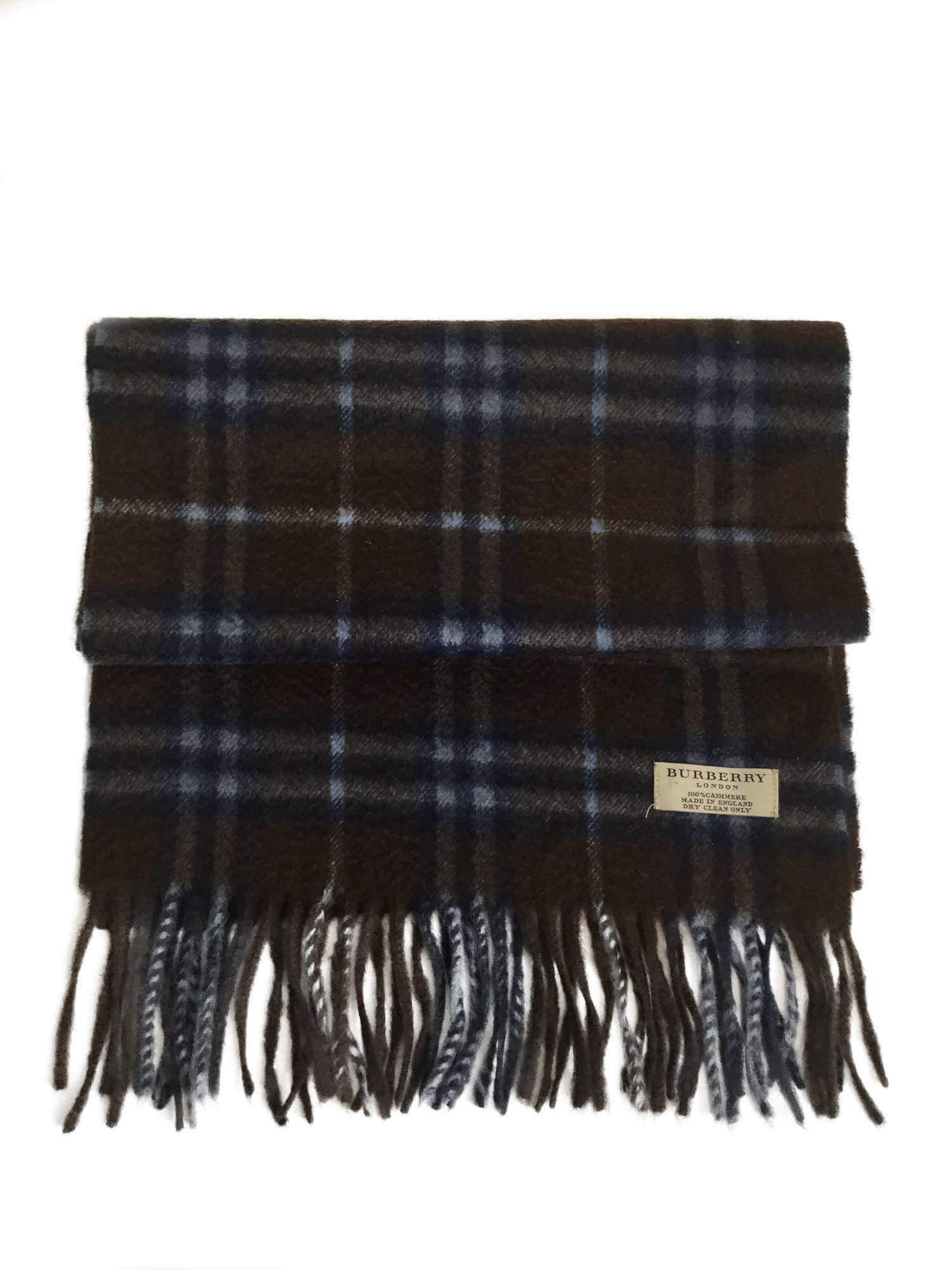 Burberry Cashmere Check Scarf Brown-designer resale