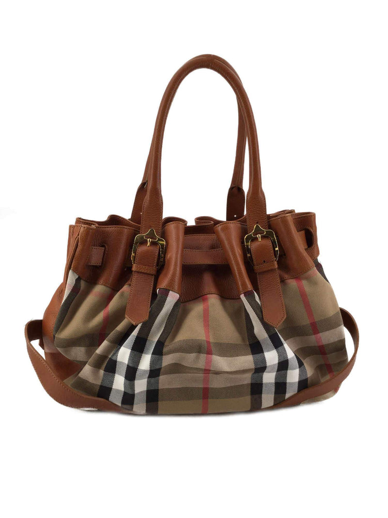 Checked Canvas Tote Bag in Brown - Burberry