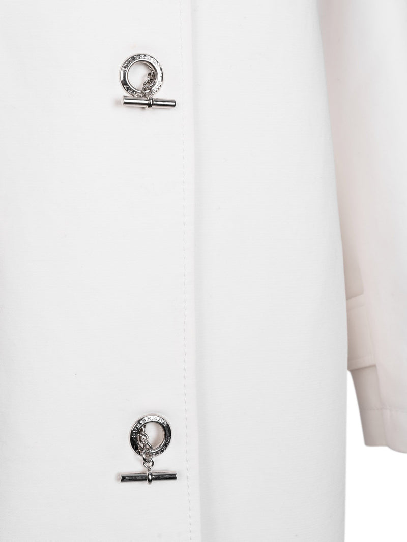 Burberry Cotton Gabardine Raincoat White-designer resale
