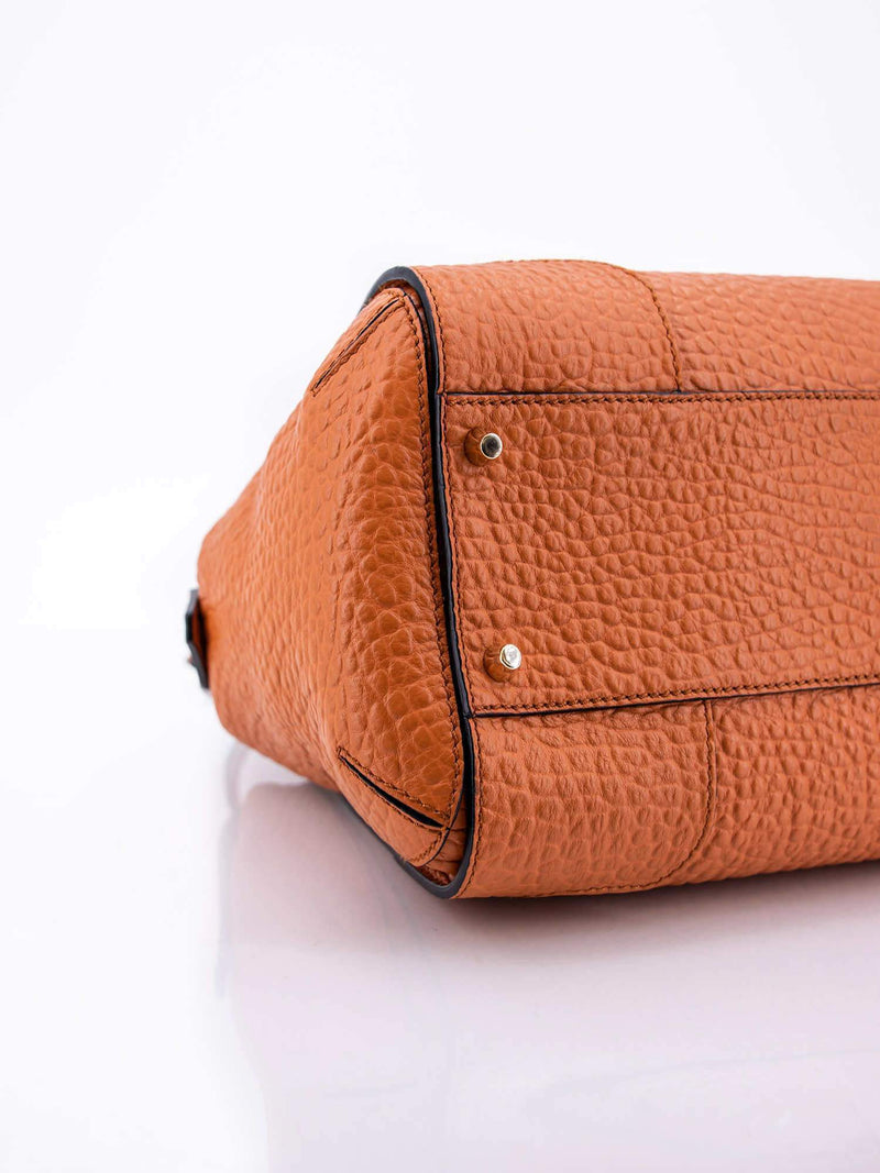 Burberry Heritage Grain Small Gladstone Bag Orange-designer resale