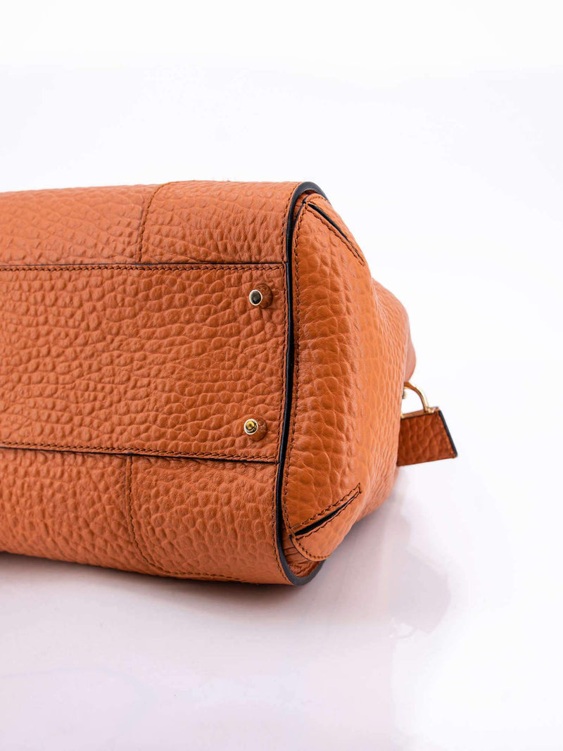 Burberry Heritage Grain Small Gladstone Bag Orange-designer resale