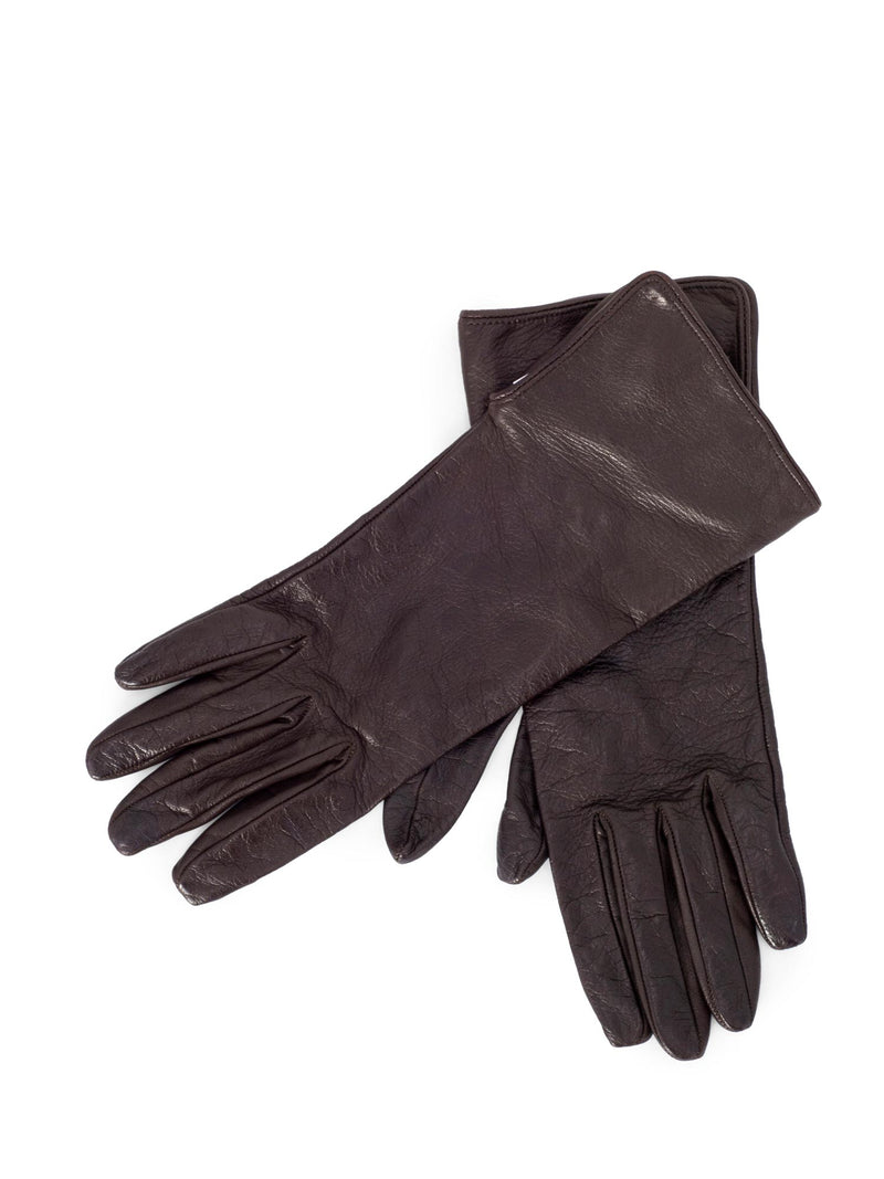 Burberry Leather Nova Check Gloves Brown-designer resale