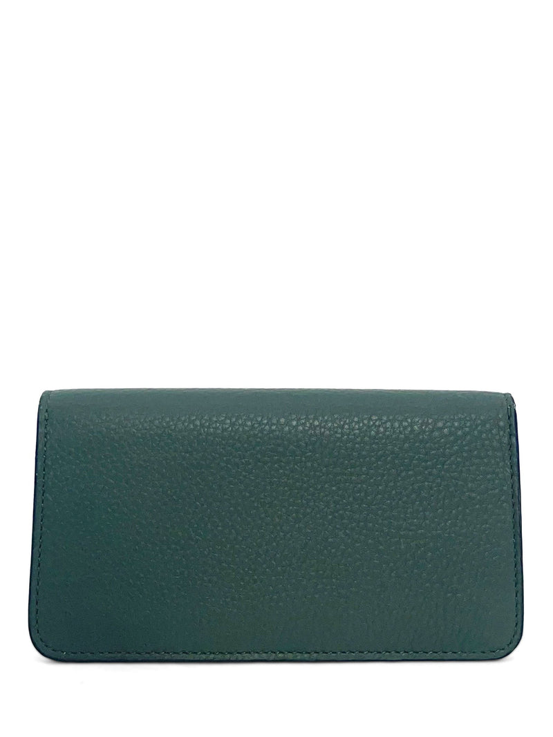 Burberry Logo Leather Bi-fold Wallet Hunter Green-designer resale