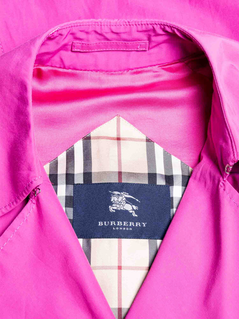 Burberry Nova Check Belted Trench Coat Hot Pink-designer resale