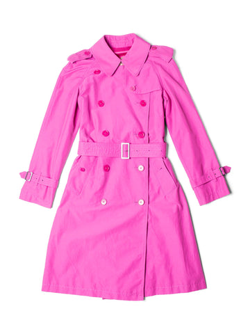 Burberry Nova Check Belted Trench Coat Hot Pink-designer resale