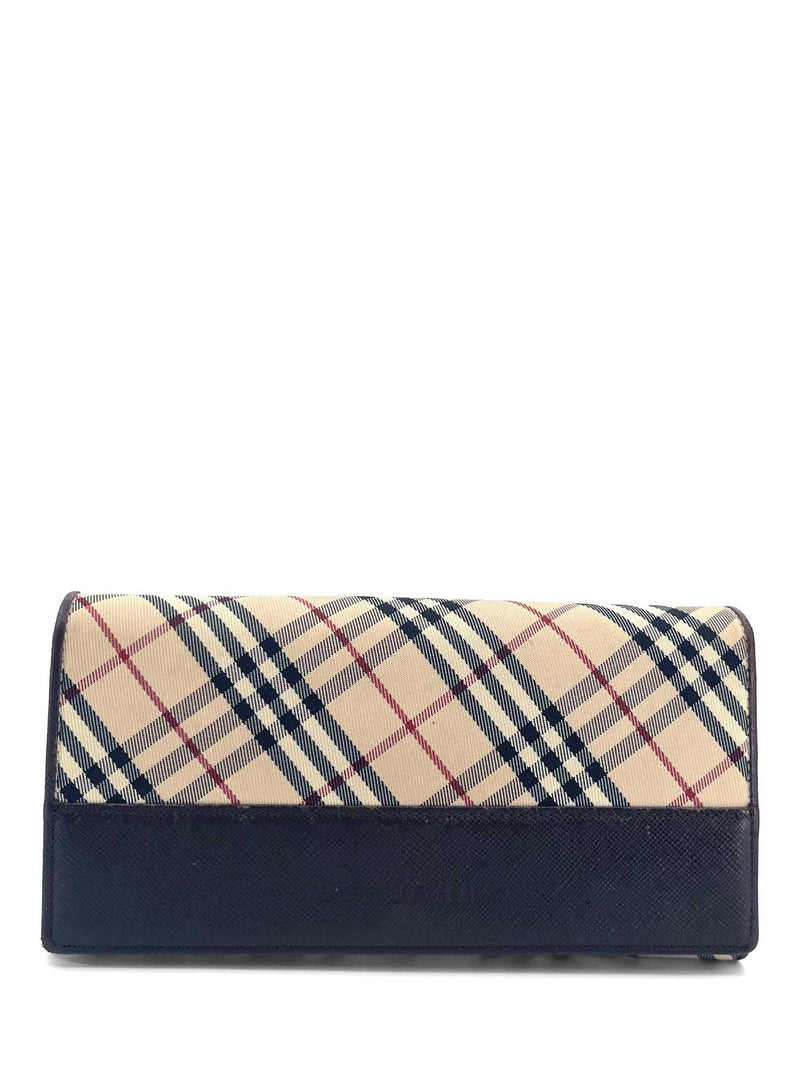 Burberry Nova Check Long Flap Wallet Beige Brown