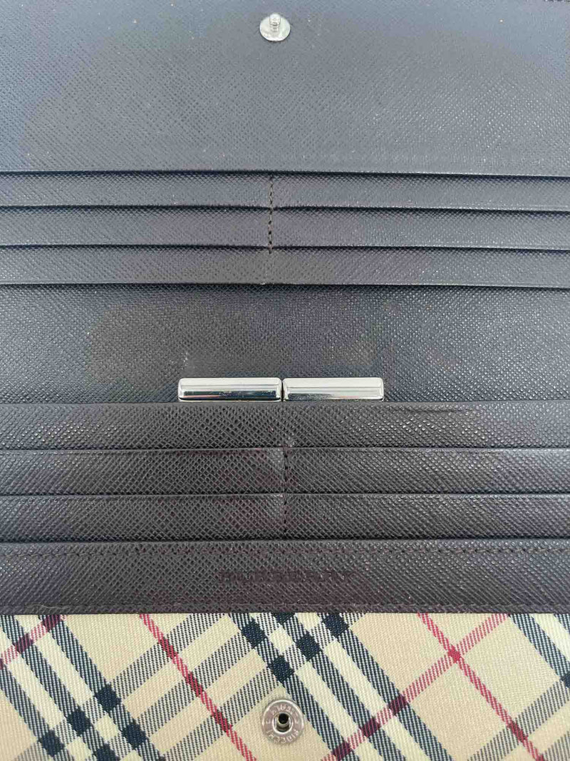 Burberry Nova Check Long Flap Wallet Beige Brown-designer resale