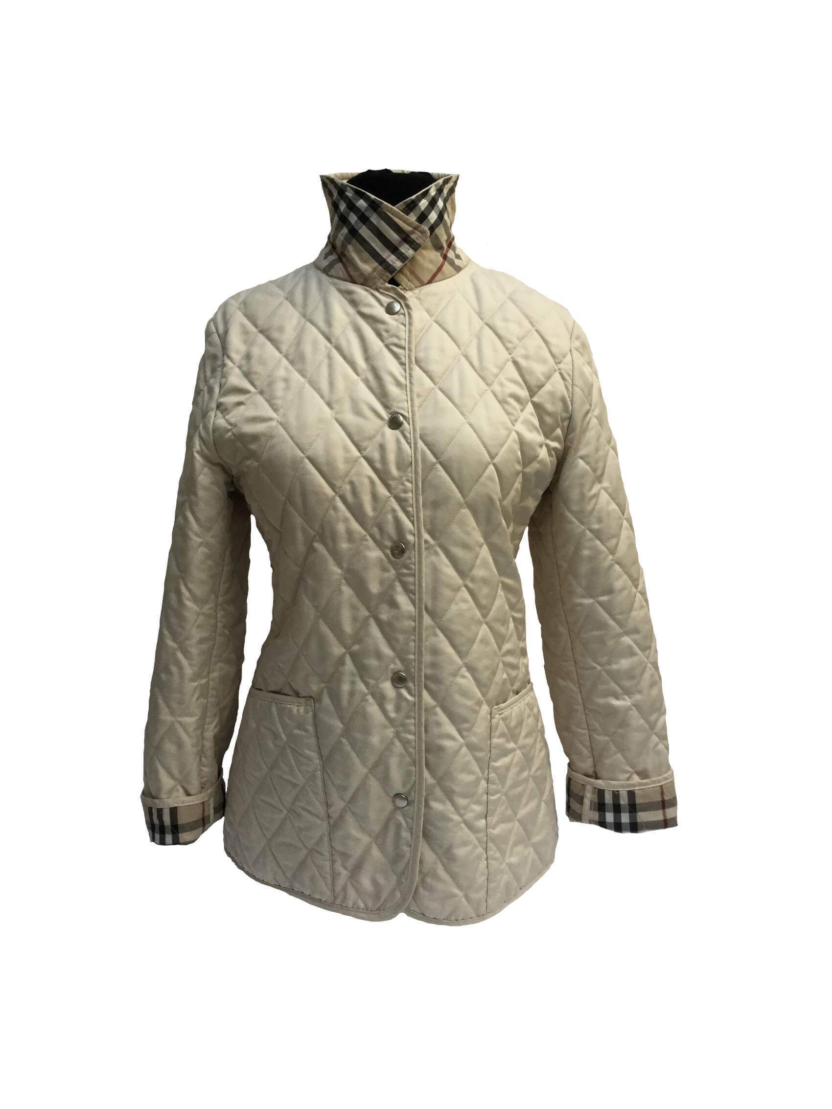 Burberry Nova Check Quilted Jacket Beige-designer resale