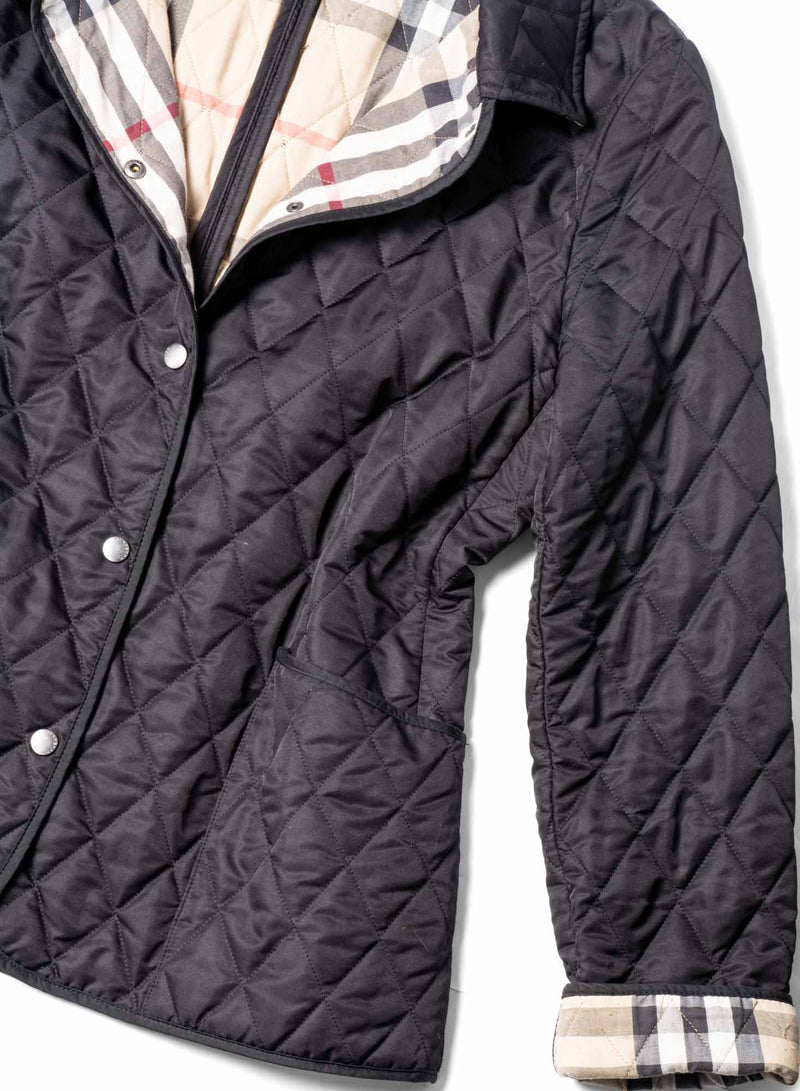 Burberry Nova Check Quilted Jacket Black-designer resale