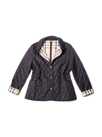 Burberry Nova Check Quilted Jacket Black-designer resale