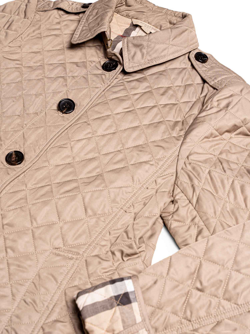 Burberry Nova Check Quilted Jacket Taupe-designer resale