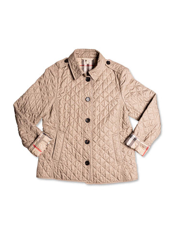 Burberry Nova Check Quilted Jacket Taupe-designer resale