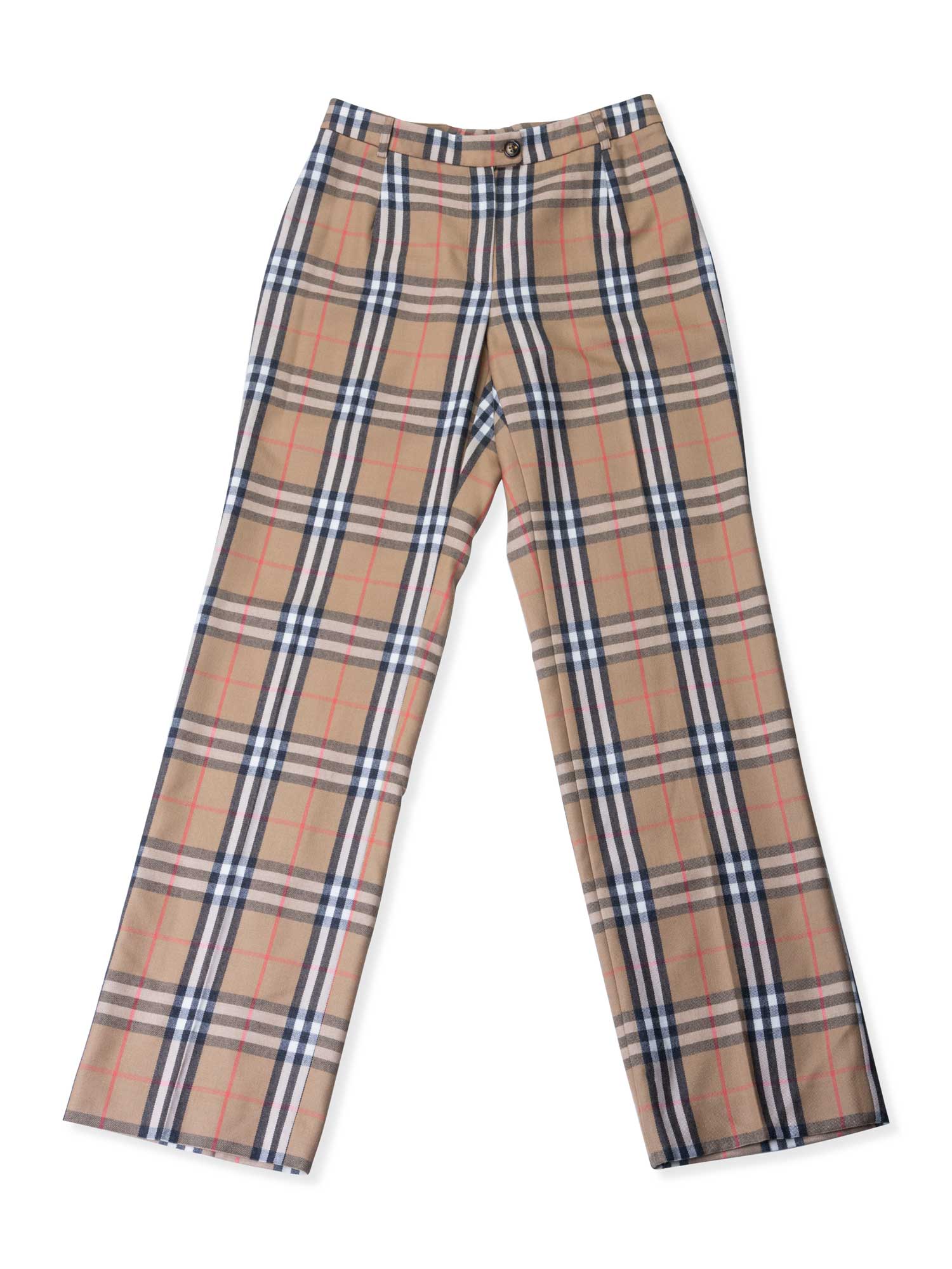 Burberry Nova Check Straight-Legged Pants Brown-designer resale