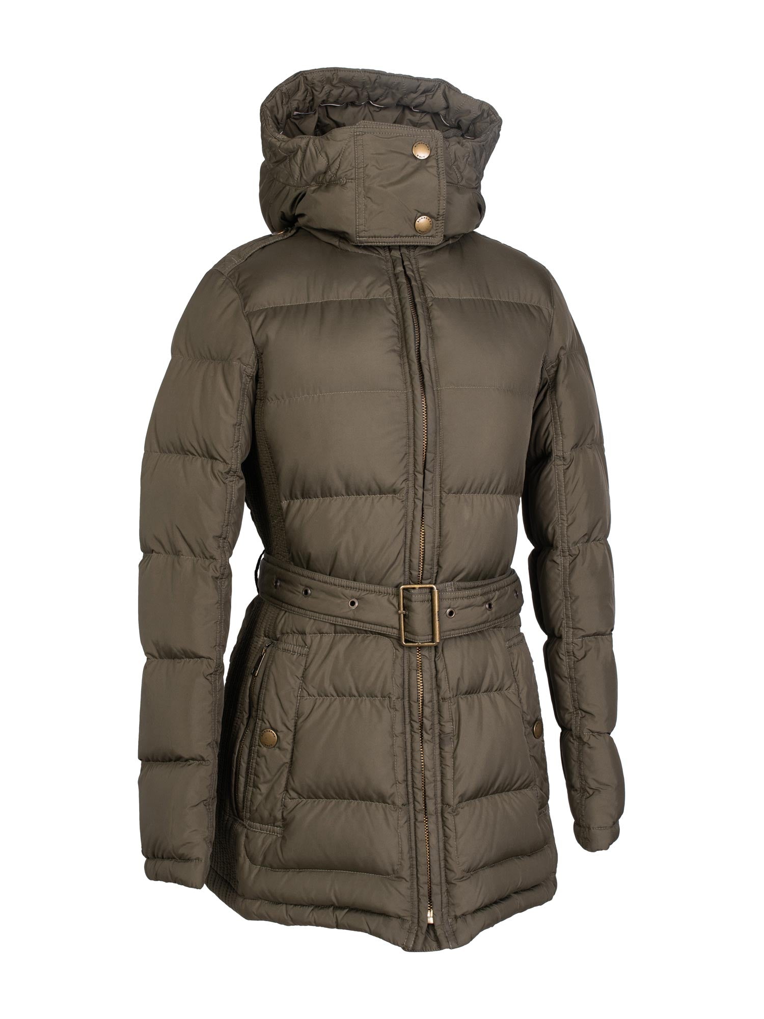 Burberry Quilted Down Novacheck Fitted Jacket Green-designer resale