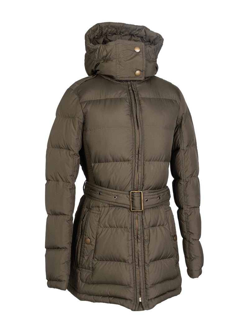 Burberry Quilted Down Novacheck Fitted Jacket Green-designer resale