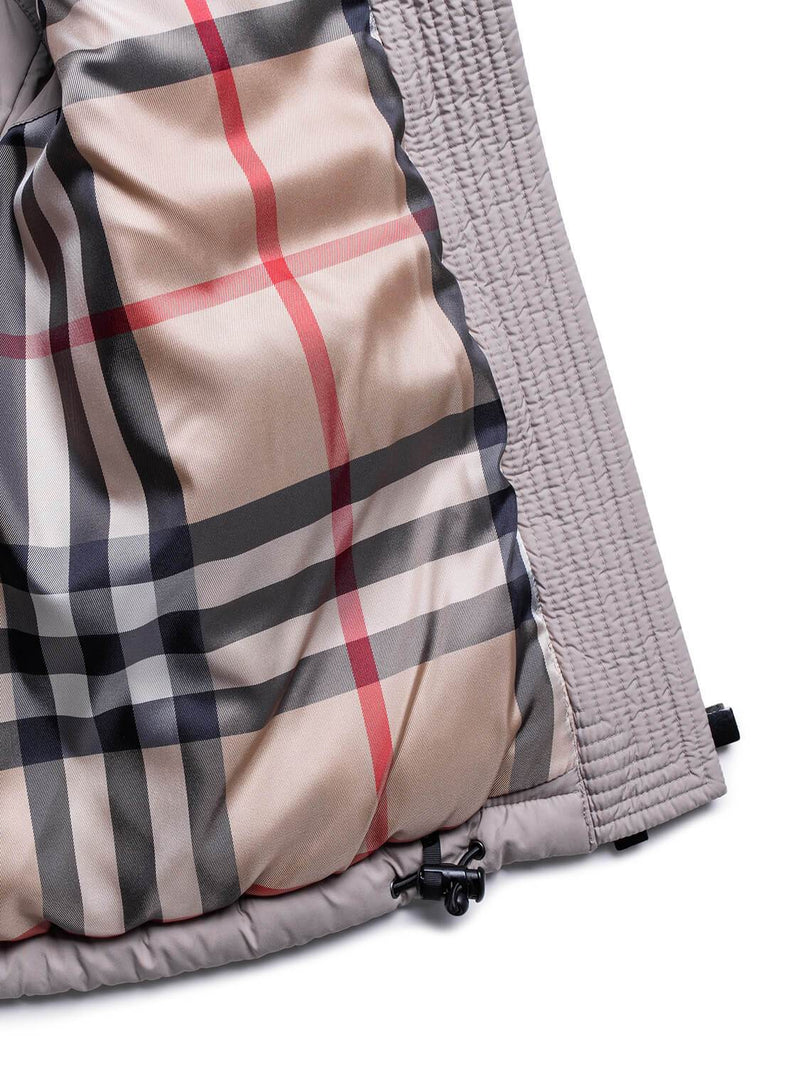 Burberry Quilted Down Novacheck Vest Taupe-designer resale