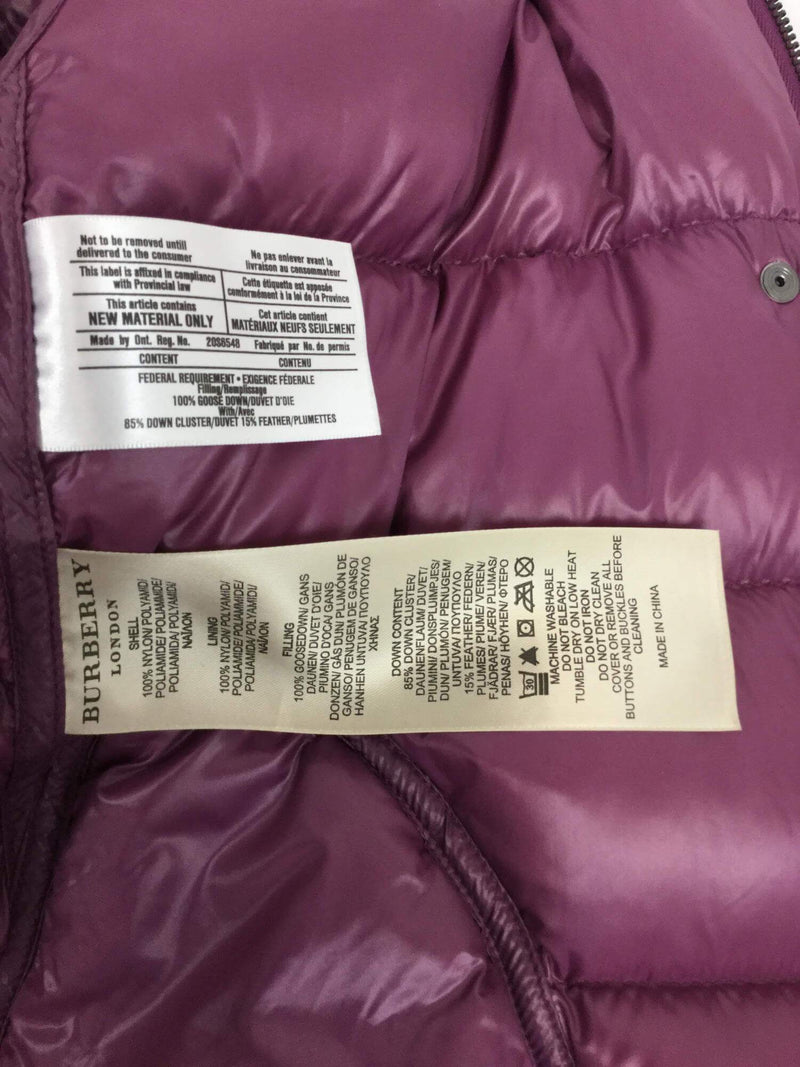 Burberry Quilted Down Puffer Vest Purple-designer resale