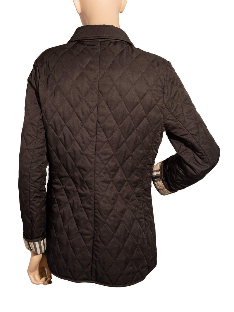 Burberry Quilted Nova Check Jacket Brown-designer resale