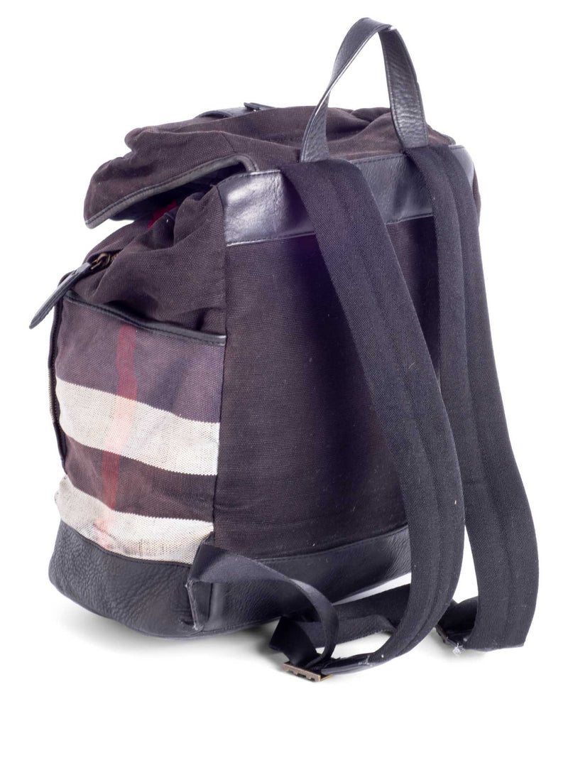 Burberry Vintage Nova Check Utility Unisex Large Backpack Black-designer resale