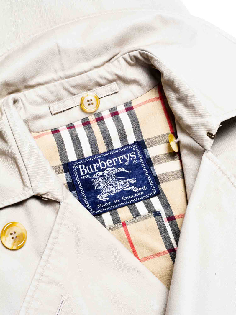Burberry Vintage Nova Check Wool Lining Trench Coat Beige-designer resale