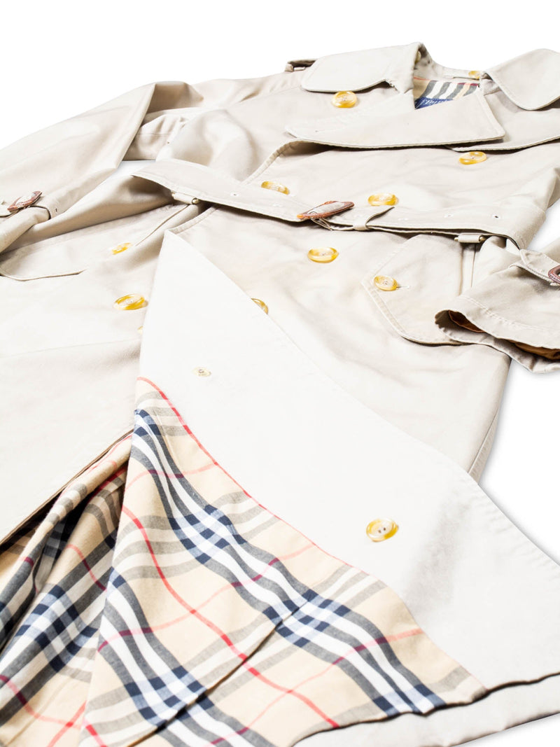 Burberry Vintage Nova Check Wool Lining Trench Coat Beige-designer resale