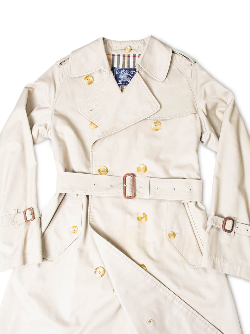 Burberry Vintage Nova Check Wool Lining Trench Coat Beige-designer resale
