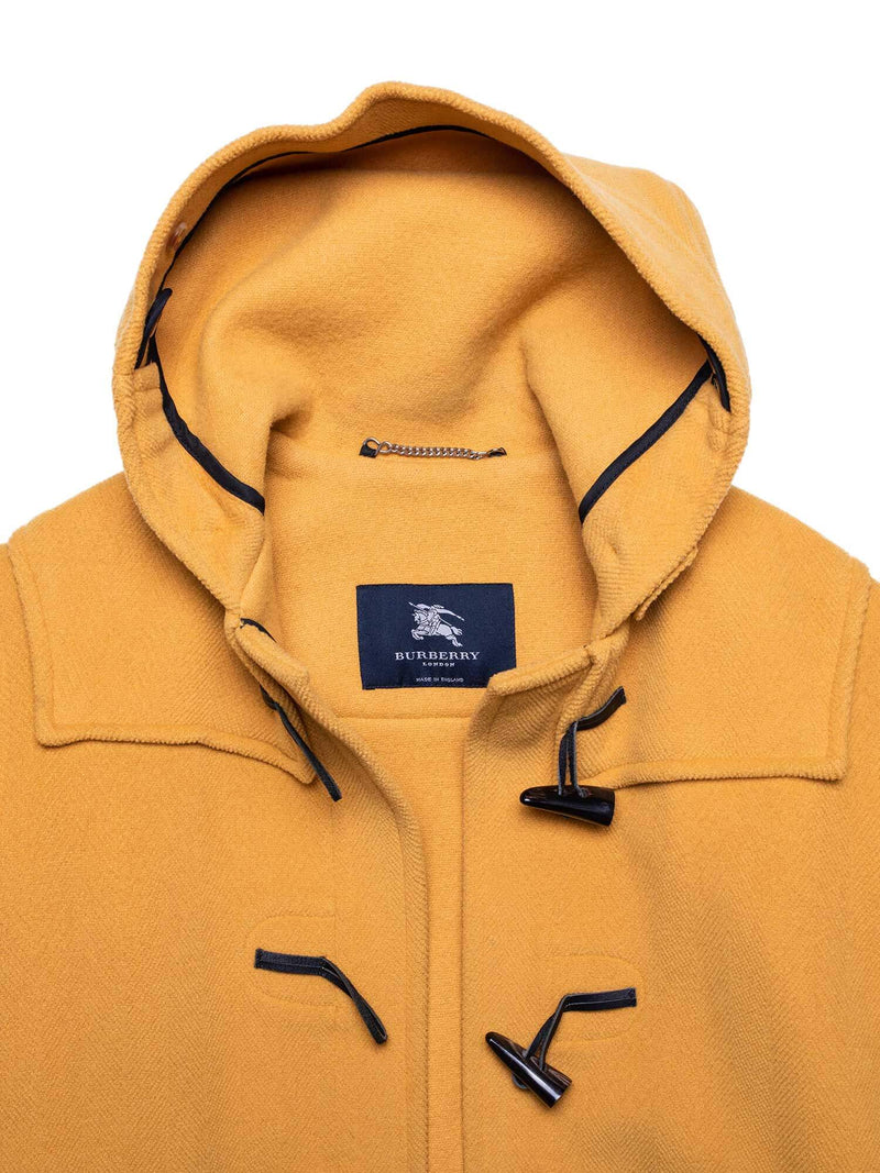 Burberry Wool Hooded Duffle Coat Yellow-designer resale
