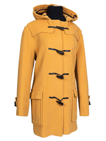 Burberry Wool Hooded Duffle Coat Yellow-designer resale
